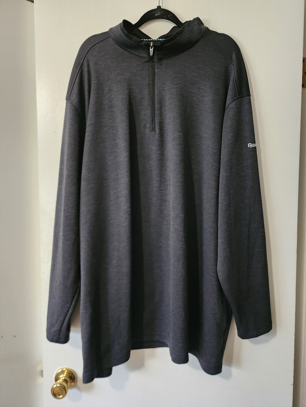 Reebok Golf Men’s 5XLT Gray 1/4 Zip Mock Neck Polyester Polo Big Tall 5xlt